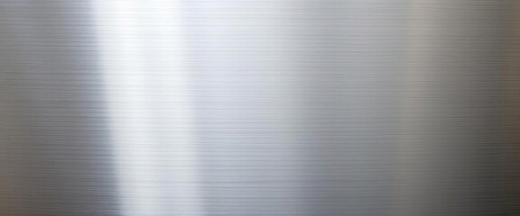 Brushed stainless steel, showing fine parallel lines and subtle reflections, stainless steel texture, reflective surface