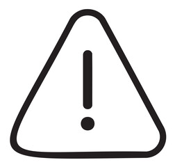 Warning triangle icon with exclamation mark - black and white symbol - stock vector