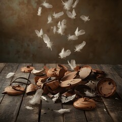 Feathers Falling onto a Shattered Tea Kettle