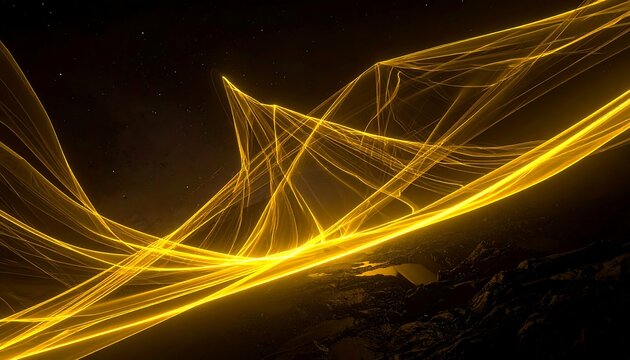 Abstract Golden Light Trails.