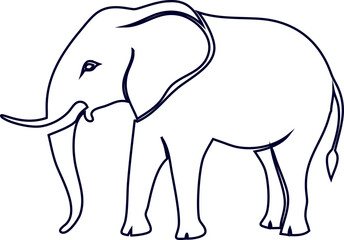 Elephant profile outline vector, perfect for wildlife foundations and branding.