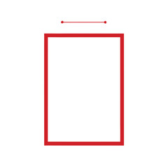 Simple canvas poster frame vector mockup isolated minimal flat design with white background
