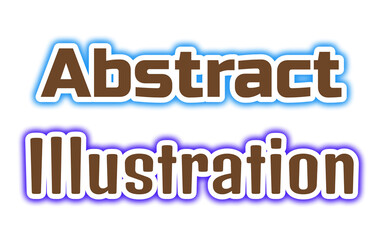 Abstract Illustration: Brown Typography with Blue and Purple Glow – Stylized Text Design for Creative Projects, Graphic Art, and Visual Marketing Use