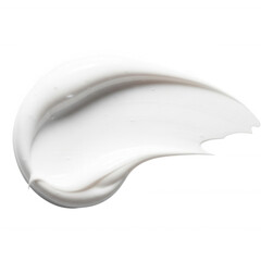 White cream swirl texture on black isolated on a transparent background cosmetic