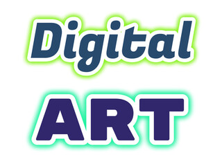 Digital ART: Bold Dark Blue Typography with Light Green and Cyan Glow – Striking Design for Creative Tech Projects, Graphic Design, and Visual Marketing Use