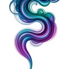 Abstract swirling fluid art with vibrant blue purple and green colors on black background