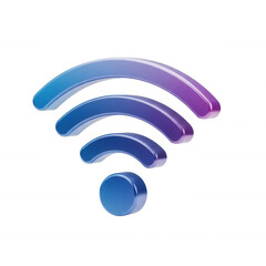 Gradient wifi signal symbol isolated on a transparent background wireless internet