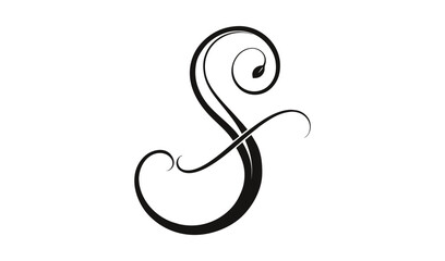 Obraz premium Elegant letter s isolated on white background vector image