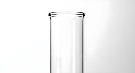 Close up of an empty glass chemistry test tube used for laboratory research and science isolated PNG with Transparent Background