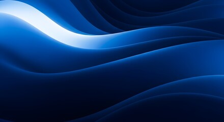 Abstract blue waves with glowing light and subtle texture, representing flow and depth