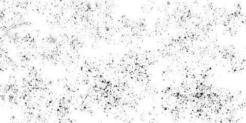 Distressed black and white splatter texture background with a rough appearance isolated on transparent background