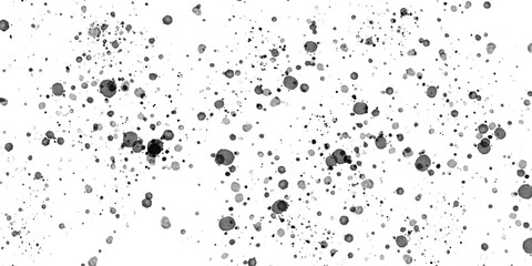Black ink splatter on transparent background, abstract texture isolated on transparent background