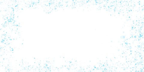 Light blue confetti frame isolated on transparent background for party decoration
