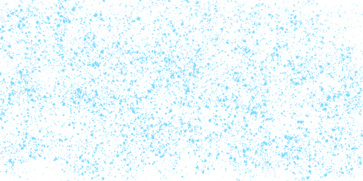 Blue grunge texture isolated on transparent background with ink splatter effect