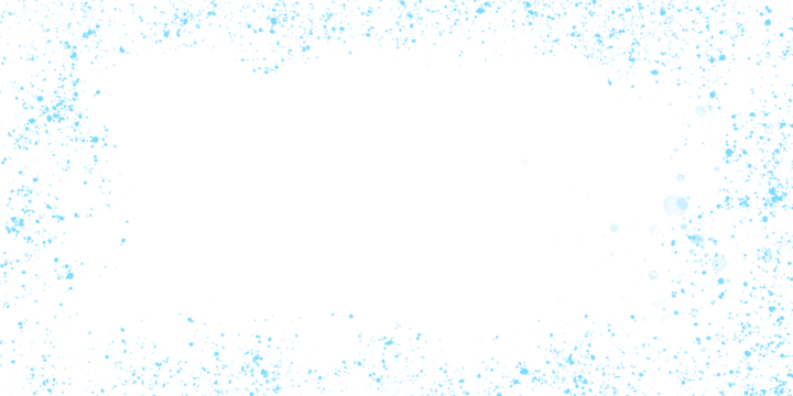 Light blue confetti frame isolated on transparent background for party decoration