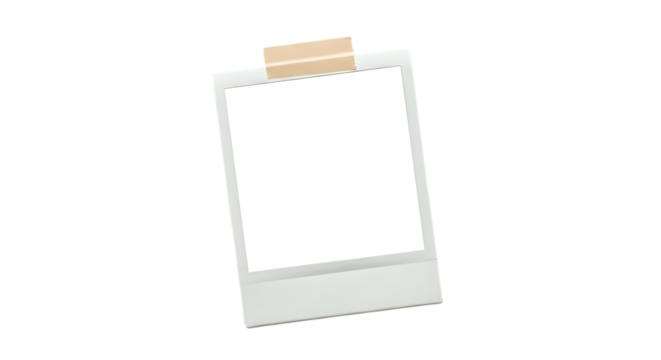 Blank polaroids attached with tape for your creative projects and design needs