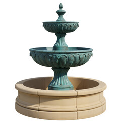 Classic Tiered Fountain with Stone Base &ndash; Symbol of Elegance, Serenity, and Timeless Garden Beauty

