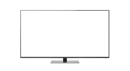 Modern flat screen television display device with sleek stand for home entertainment