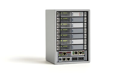 Professional networking equipment server rack enclosure for modern data center and IT infrastructure. isolated PNG with Transparent Background