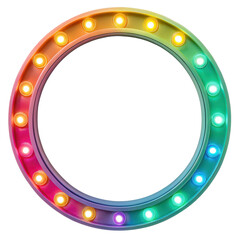 Round colorful light frame png light frame png glowing circle png neon frame png decorative light png bright frame png transparent background image