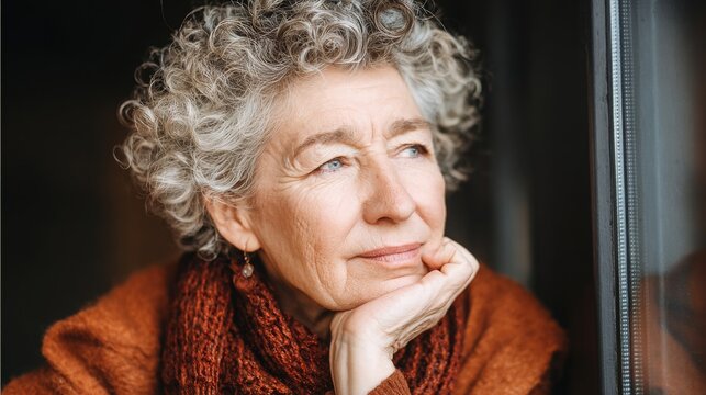 Elderly woman at home on International Widows Day reflecting on loneliness and challenges of widowhood during retirement - Powered by Adobe
