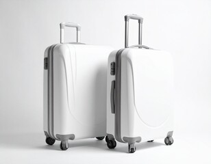 Minimalist Luggage Mockup On White Background For Travel Design