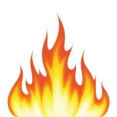 Vibrant orange and yellow flames against a stark black background