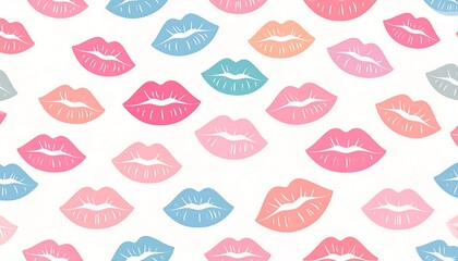 Repeating lip print pattern