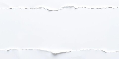 Obraz premium Torn edges of white paper reveal layered textures, creating a distressed background, paper art, ripped paper