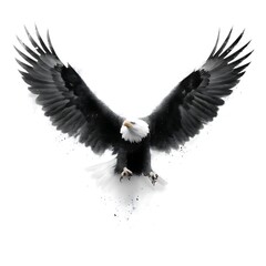Majestic bald eagle wings spread high resolution picture