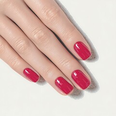 Shiny red nails elegant fashion style picture