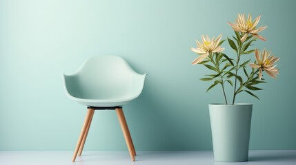 Fototapeta premium Elegant light green minimalist background for chic interior designs and modern aesthetics