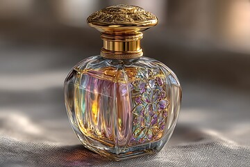 Stylish fragrance bottle with elegant glass picture