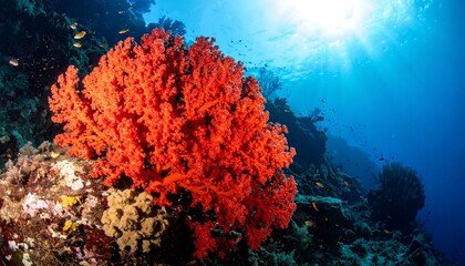 Vibrant coral reef scene