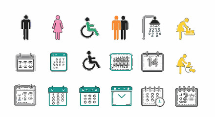 vector illustration of a set of icons