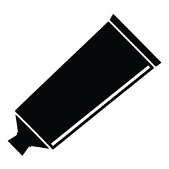 Silhouette of a toothpaste or cream tube on a white background
