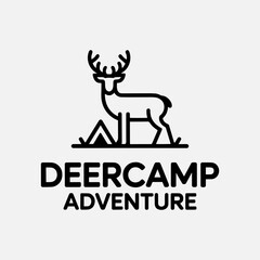 Linear deer logo and camp logo