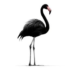 Unique elegant flamingo with rare black picture