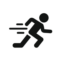 man fast run icon in flat style, athletics, marathon, rush symbol vector illustration 