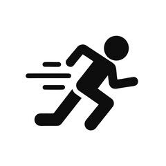 man fast run icon in flat style, athletics, marathon, rush symbol vector illustration 