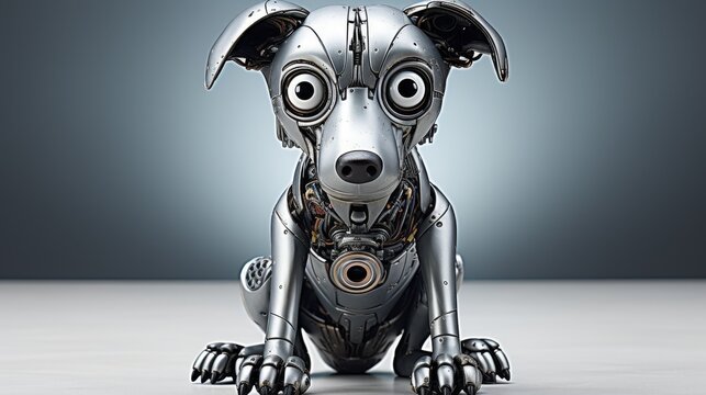Minimalistic robotic dog on a clean background  a fusion of technology and design