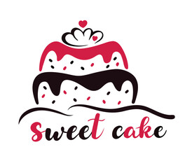 Sweet Tiered Love Wedding Cake Logo design 