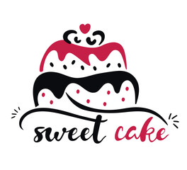 Sweet Tiered Love Wedding Cake Logo design 