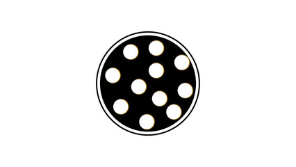 Black Circular Pattern with White Spots for Food, Science or Molecule Concept