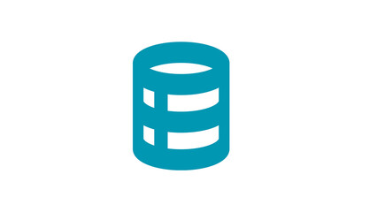 Minimalist Blue Database Cylinder Icon or Server Stack Symbol