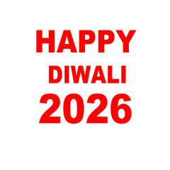 Happy Diwali 2026 Red Text
