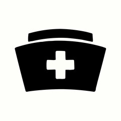Red cross first aid kit icon symbol, a medical emergency health care box illustration on white