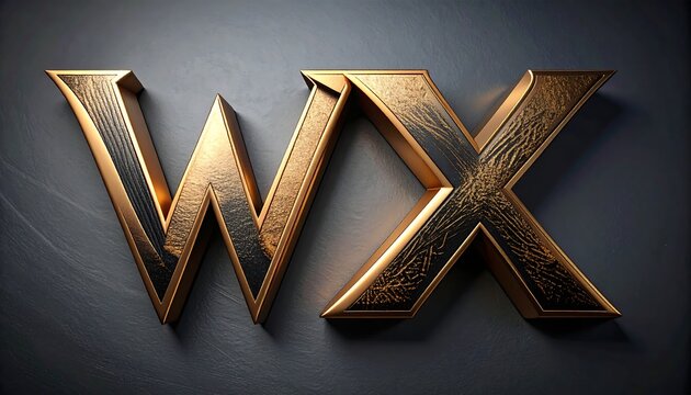 Golden letters WX on dark backdrop