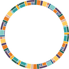 Colorful geometric empty square frame. Vector doodle frame for text. Baby shower template