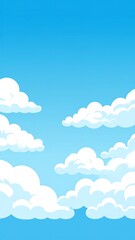 Beautiful Blue Sky with Fluffy Clouds.